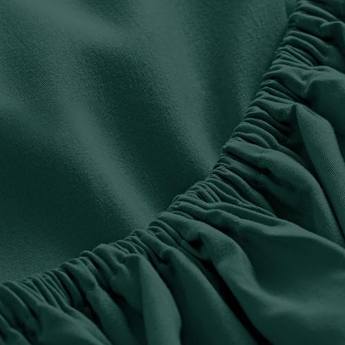 Mocassi California King Fitted Sheet - Deep Pocket Cooling Sheets up to 16 inch - Hotel Luxury 1800 Premier - Softest Sheets - Wrinkle Resistant - 1 Single Bottom Fitted Sheet, Cali King, Forest Green Mocassi