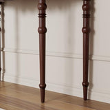Etelifrank Solid Wood Console Table with Drawer – Dark Walnut Entryway Table with Scalloped Edge and Straight Legs, Narrow Accent Sofa Table for Living Room or Hallway(Dark Walnut) Etelifrank