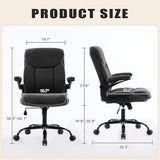 Executive Office Chair, Comfy Fabric Cloth Computer Chair Ergonomic Desk Chairs with Flip-up Armrests, Lumbar Support, 360° Swivel and Rocking Function for Home Office Chairs, Grey JOYNET