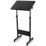 Joyoolife Mobile Podium Stand, Adjustable Standing Desk with Caster Wheels, Adjustable Height & 360° Swivel Desktop, Versatile Podium Laptop Desk Stand Up Desk Easel Presentation Lectern Joyoolife