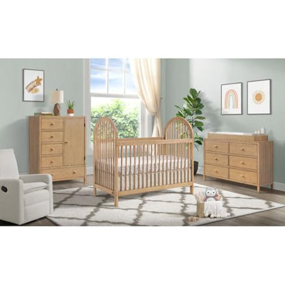 Soho Baby Everlee 3-in-1 Island Crib, Honey Wood - WoodArtSupply