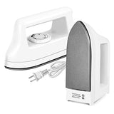 Mini Iron for Clothes, Travel Iron Small Electric Heat Press Machine for T-shirts Crafting, Portable Iron for Home College (White) Hommtina