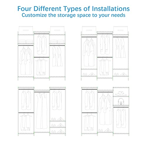 VIPEK V5L Garment Rack Heavy Duty Covered Clothes Rack with Dimmable LED Lights, 3000K Warm White, Portable Closet Wardrobe Freestanding Clothing Rack for Hanging Clothes, White Rack with Black Cover VIPEK