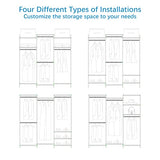 VIPEK V5L Garment Rack Heavy Duty Covered Clothes Rack with Dimmable LED Lights, 3000K Warm White, Portable Closet Wardrobe Freestanding Clothing Rack for Hanging Clothes, White Rack with Black Cover VIPEK