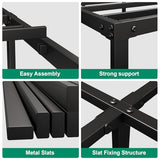 RRG 18 Inch Twin Bed Frames, Single Bed, Heavy Duty Metal Platform with Tool Free Setup, Easy Assembly, Noise Free, Non Slip Black Bed Frame Twin Size RRG