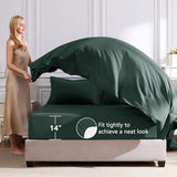 CozyLux Queen Comforter Set Forest Green - Bed in a Bag Queen Size 7 Pieces, Luxury Soft Bed Set for All Seasons, Bedding Set with Down Alternative Comforter, Sheets, Pillowcases & Shams CozyLux
