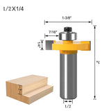 WSOOX 1/2 Inch Shank Rabbet Router Bit Set, 3 Pieces Rabbeting Router Bit with 6 Bearings Set (1/8", 1/4", 5/16", 3/8", 7/16", 1/2" Bearings) (1/2 Inch) WSOOX