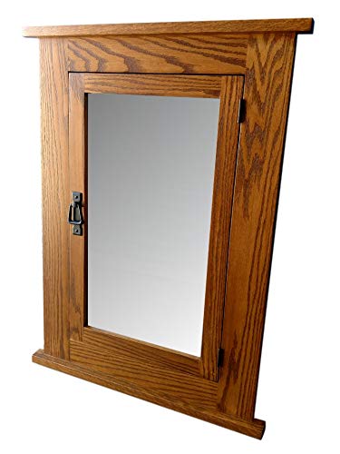 24" W x 33" H Solid Oak Mission Recessed Medicine Cabinet/Solid Wood & Handmade D&E Wood