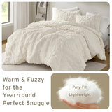 Intelligent Design Queen Comforter Set Chenille Tufted Animal Print Pattern Comforters Queen Size, All Season Fluffy Bedding Soft Microfiber Reverse, Larissa, Full/Queen Off-White 3 Piece Intelligent Design
