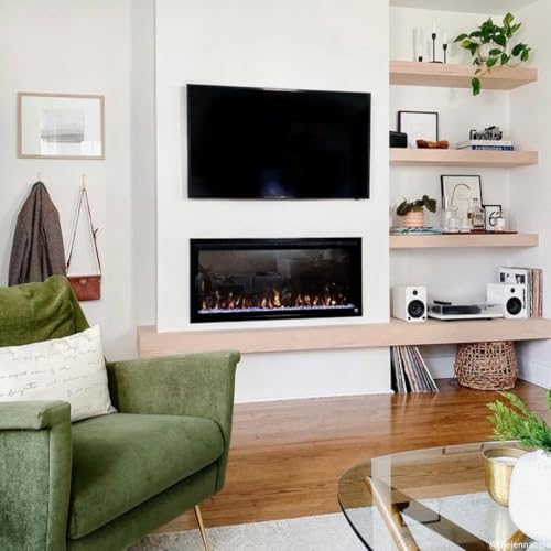 Touchstone Sideline Elite 50" Electric Fireplace with Alexa Built-in - in-Wall Recessed Design - 1500W Heater for Supplemental Warmth - 6 Flame & 10 Ember Bed Color Options - Smart Home Voice Control Touchstone