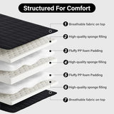 Tiita Japanese Floor Mattress, 4” Thicken Futon Mattress with Storage Bag and 2 Straps，Queen Size Sleeping Tatami Mat for Adults，Black Tiita