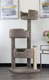 New Cat Condos Real Wood and Carpeted Cat Tree, Speckled New Cat Condos