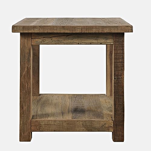 Jofran Reclamation Rustic Reclaimed Solid Wood Square End Table with Storage Shelf Jofran Inc.