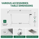 FEZIBO 40 x 24 Inches Standing Desk with Drawer, Adjustable Height Electric Stand up Desk with Storage, Sit Stand Home Office Desk, Ergonomic Computer Desk, White FEZIBO