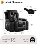 GarveeHome Oversized Wide Power Lift Recliner Chair - Heat and Massage, Adjustable Back and Legs, PU Leather Electric Lift Chair Designed for the Elderly and People with Mobility impaired
