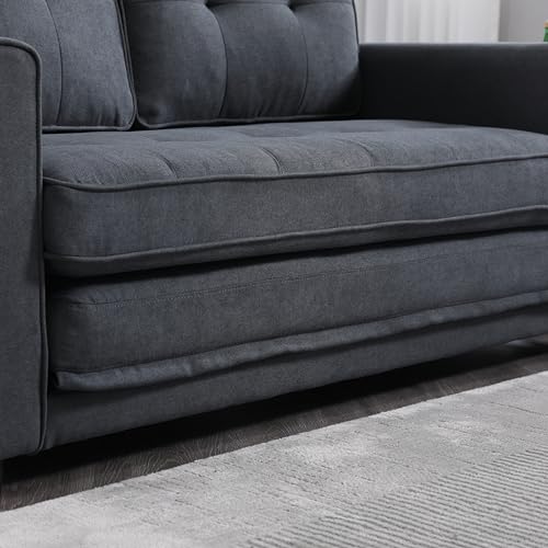 Eafurn Folding Pull Out Sofa Bed, 3 in 1 Convertible Sleeper Couch Floor Sofabed with Side Storage, Linen Upholstered Futon Loveseat Recliner for Living Room, Apartment, Small Space Eafurn