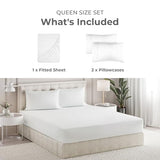 Sleepy Town Queen Size Bed Sheets - 3 Piece - NO Flat Sheet Included - Queen Sheet Set - Soft, Comfy & Cooling - Easy Care - Wrinkle & Fade Resistant - Brushed Microfiber - Deep Pocket Sheets (White) Sleepy Town