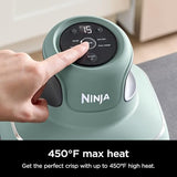 Ninja Crispi Air Fryer, Microwave, Freezer & Dishwasher Safe, Non Toxic Glass Portable Cooking System, 4 QT & 6 Cup Glass Containers with Storage Lids, Easy Meals, Air Fry, Bake, Green, FN101SG Ninja