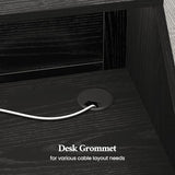 Reception Desk with Counter, Front Desk with Storage Cabinet and Drawer, 47 inch Modern Retail Counter with Cable Grommet for Checkout, Barber, Beauty Salon, Home Office