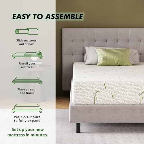 Emerspring 8 Inch Twin Gel Memory Foam Mattress Medium-Firm Mattress, Premium Pressure, Mattress in a Box, CertiPUR-US Certified Emerspring