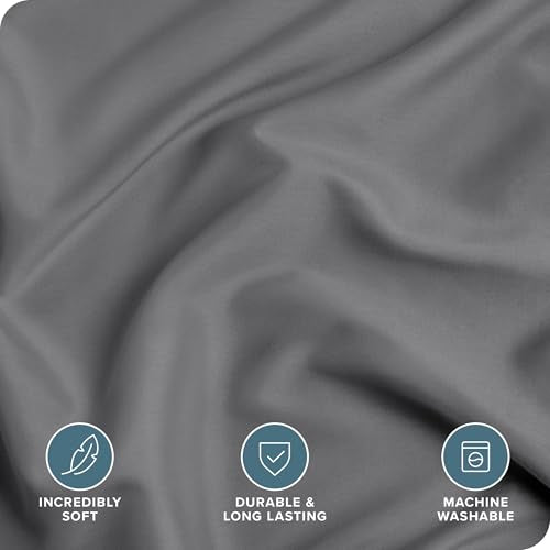 Bare Home Bedding Duvet Cover King Size - Premium 1800 Super Soft Collection - Lightweight, Cooling - Soft Breathable Bedding Duvet Cover (King, Grey) Bare Home