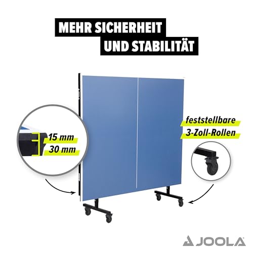 JOOLA Inside 15 - Professional MDF Indoor Table Tennis Table with Quick Clamp Ping Pong Net and Post Set - 10 Minute Easy Assembly - Ping Pong Table with Single Player Playback Mode JOOLA