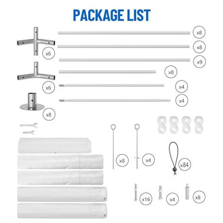 20'X20' Party Tent, Outdoor Heavy Duty Wedding Gazebo, Removable Sidewalls, Water & UV Resistant, Event Shelter Canopy Tent for Parties Carport BBQ, White & Straight Edge BouPower