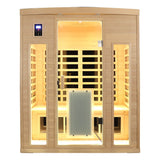 Low EMF, There is also a heating plate on the glass door, Hemlock wood Far-infrared indoor Three person sauna room