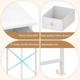 X-cosrack Small Makeup Vanity Desk with Mirror & Chair, Mini Vanity Desk Table Set with Fabric Storage Drawer, 19.7" Compact Vanity Desk for Girls, Dressing Table with Chair for Bedroom, White X-cosrack