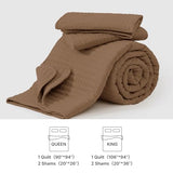 WRENSONGE King Size Quilt-3 Pieces Lightweight Bedspreads Brown King Quilt Bedding Set for All Seasons, Soft Summer Coverlet with 2 Pillow Shams Suitable for Bed, Couch, Quilt Blanket WRENSONGE