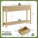 Lulive 51" Fluted Console Table for Entryway, Entryway Table with 3 Wooden Drawers, Farmhouse Behind Sofa Table for Living Room, Hallway, Couch, Foyer Lulive