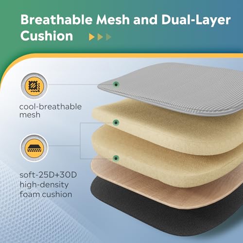 DEVAISE Office Chair Ergonomic Computer Desk Chair with Flip-up Armrests, Comfy Mesh with Adjustable Lumbar Support, White DEVAISE