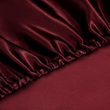 P Pothuiny 6 Pieces King Satin Sheets Luxury Silky Burgundy Satin Bedding Sheet Set, 1 Deep Pocket Fitted Sheet + 1 Flat Sheet + 4 Pillow Cases P Pothuiny