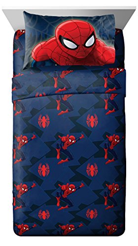 MARVEL Spiderman 'Saving The Day' Microfiber 3 Piece Twin Sheet Set Jay Franco