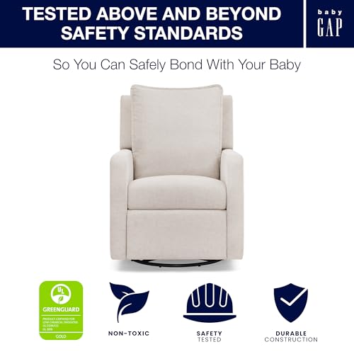 babyGap Harlowe Power Recliner with USB-A and Type-C Ports by Delta Children - Greenguard Gold Certified – Stain-Resistant Performance Fabric is Oeko-TEX Standard 100 Certified, Sand