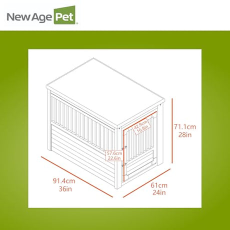 New Age Pet ECOFLEX InnPlace Dog Crate & End Table, Indoor Furniture Style Pet Kennel for Small, Medium, Large & XL Dogs, Durable Composite, Espresso Black, Large New Age Pet