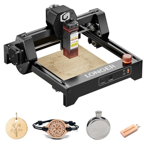 LONGER Ray5 mini 2.5W Laser Engraver and Portable Laser Engraver, 0.04mm Laser Spot, 12000mm/min, Desktop Laser Engraver, Ideal for DIY Projects on Wood, Metal, Acrylic, Leather, and More (2.5W) Longer