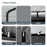 10x15FT Metal Carport Kits with Galvanized Steel Roof, Heavy Duty Metal Frame Carports Canopy with Removable Sidewalls, Garage Car Tent Shelter for Tractors, Boat, Car, Gray DOVELF