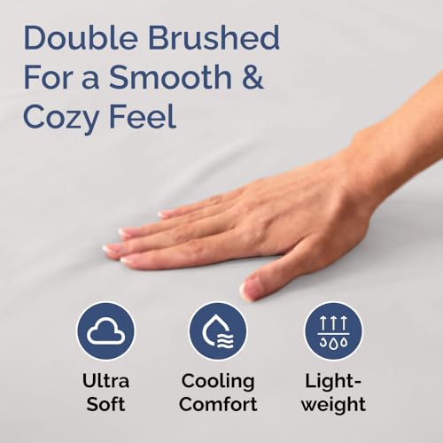 Queen Fitted Bed Sheet - Bottom Single Fitted Sheet Only - Ultra-Soft Hotel Luxury Bedding w/ 8-16 Inch Deep Pockets - Breathable & Wrinkle Free - Easy-Care, Fade and Shrink Resistant - French Grey CGK Unlimited