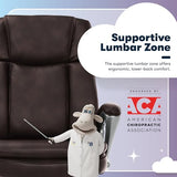 Serta Fairbanks Big & Tall Executive Office Chair, Ergonomic Comfy High-Back ComputerChairs with Lumbar Support, Semi-Plush Seat Cushion, Padded Armrests, Nylon Swivel Base, Bonded Leather, Brown Serta