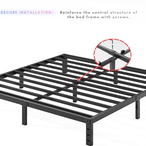 COMASACH 14 Inch King Size Bed Frame Supports up to 2000lbs, No Box Spring Needed, Platform with Heavy Sturdy Metal Steel, Easy Assembly, Under Bed Storage, Noise-Free, Non-Slip COMASACH