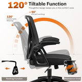 Office Chair, Ergonomic Home Computer Desk Chairs, Comfy Breathable Mesh Chair with Adjustable Lumbar Support Flip-up Armrests, Executive Task Chair with High Back for Home Office Rolling Swivel Chair BestGlory