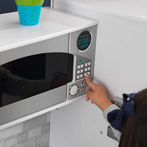 KidKraft Large Wooden Play Kitchen with Lights & Sounds, Icemaker, Play Phone, White, Gift for Ages 3+ KidKraft