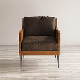 Jofran Karma Genuine Leather Live Edge Accent Chair, Bourbon Jofran Inc.