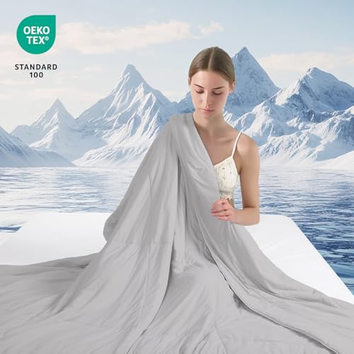 JOODOU Lightweight Comforter Twin Size, Winter Warm Down Alternative Comforter, Soft Breathable Duvet Silk Smooth Blanket,All Season Summer Quilt, Grey-Twin/Twin XL-68×90 JOODOU