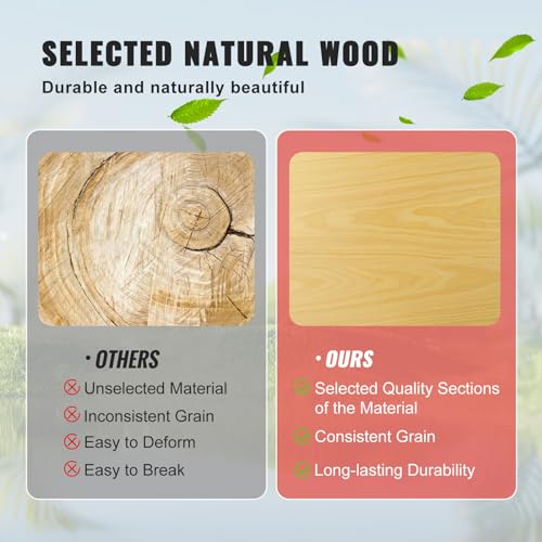 VEVOR Wood Table Top, 29.5" x 23.6" x 1.5", 330lb Load Capacity, Universal Solid One-Piece Maple Wood Desktop for Height Adjustable Electric Standing Desk Frame, Rectangular Countertop for Home Office VEVOR