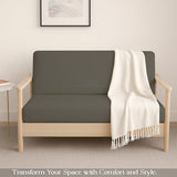 Full Size Foldable Armless Futon Covers - Microfiber Futon Slipcovers Furniture Protector Without Armrests - Zippered Couch Cover Sofa Bed Protector, Sleeper Sofa Cover, Machine Washable, Dark Grey Yarns of Cotton