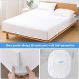 2 Pack Softhour Full Size Waterproof Mattress Protector, Stretch to 21'' Deep Pocket, Soft Breathable, Ideal for Home & Commercial Use Softhour