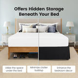 Utopia Bedding Full Bed Skirt - Soft Quadruple Pleated Ruffle - Easy Fit with 16 Inch Tailored Drop - Hotel Quality, Shrinkage and Fade Resistant (Full, Black) Utopia Bedding