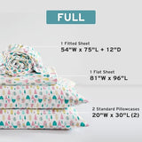 Intelligent Design Cozy Soft 100% Cotton Flannel Sheets, Breathable Festive & Adorable Print Cotton Flannel Sheet Set, Deep Pocket Sheet Fits Up to 16" Mattress, Full White Holiday Trees 4 Piece Intelligent Design